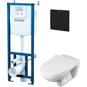 Инсталляция Santek Santek с унитазом Бореаль и кнопкой смыва Черный матовый 1.WH50.1.775