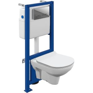 Инсталляция Cersanit Link Pro + унитаз City с кнопкой смыва Estetica Хром глянцевый 64121 Инсталляция Cersanit Link Pro + унитаз City с кнопкой смыва Estetica Хром глянцевый 64121