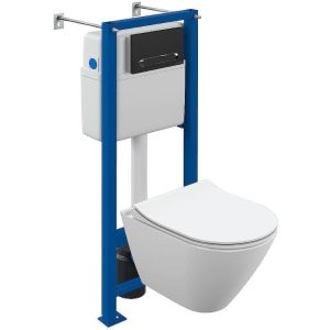 Инсталляция Cersanit Vector + унитаз City Smart с кнопкой смыва Estetica Черный матовый 68305 Инсталляция Cersanit Vector + унитаз City Smart с кнопкой смыва Estetica Черный матовый 68305