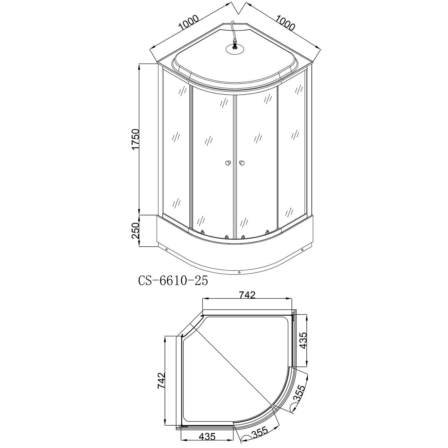 Душевая кабина Loranto Sunway 100х100 Черный / Тонированное CS-6610-25GB 100 Душевая кабина Loranto Sunway 100х100 Черный / Тонированное CS-6610-25GB 100 — изображение 4