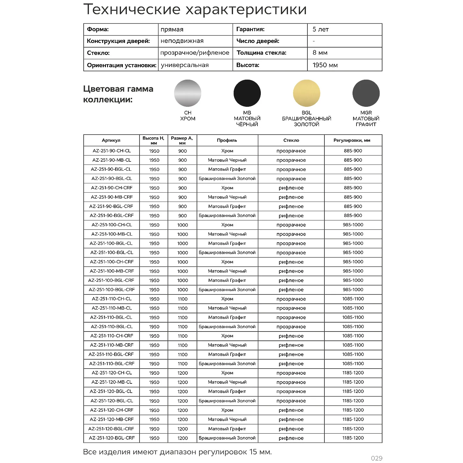 Душевое ограждение Azario AZ-251-110-MGR-CL Душевое ограждение Azario AZ-251-110-MGR-CL — изображение 9